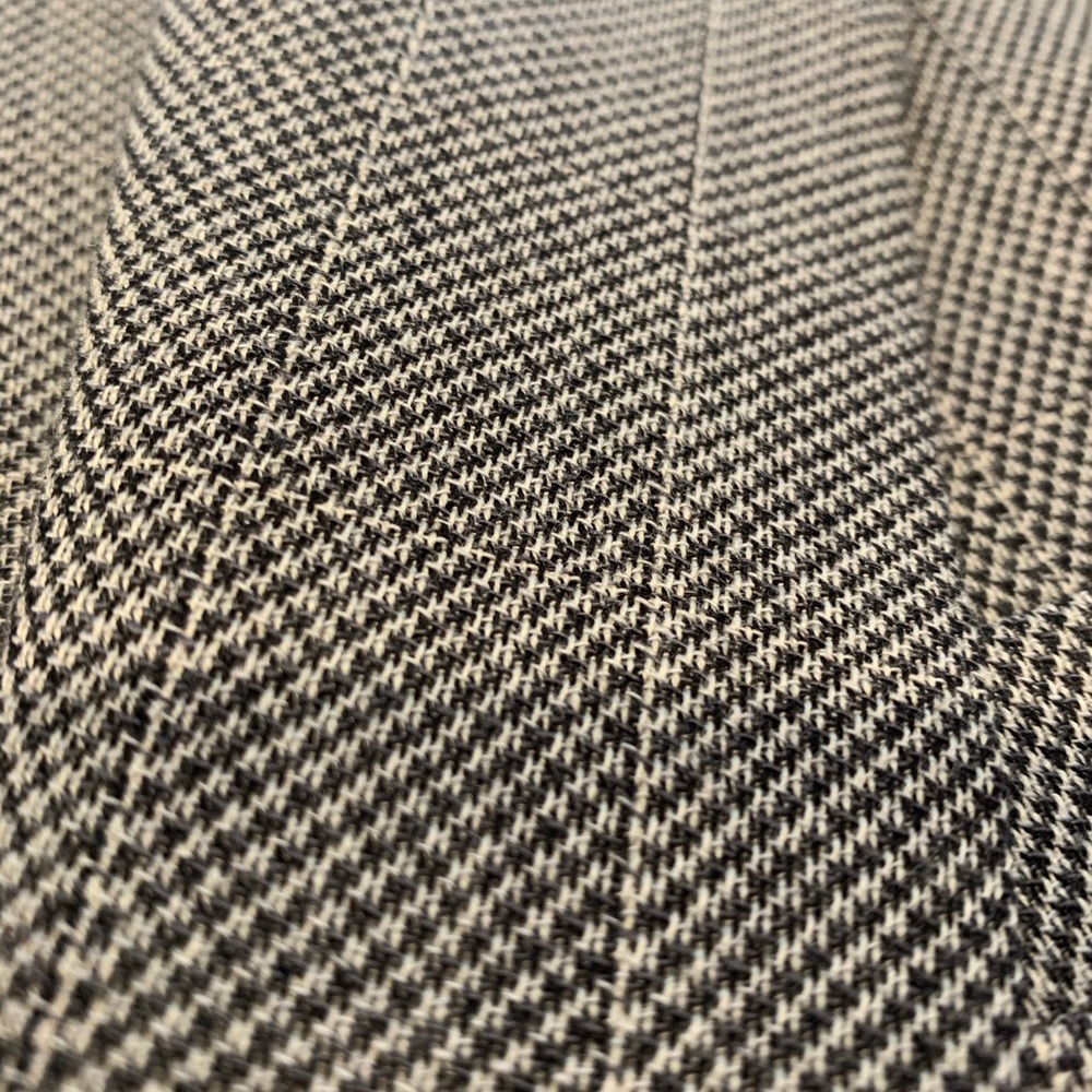 Beautiful Gray/Back Fabric W/Square Pattern; Clean - image 3